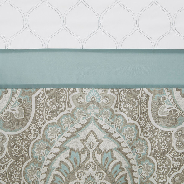 Blue & White Embroidered Shower Curtain - 72x72" (Shawnee-Blue-Shower)