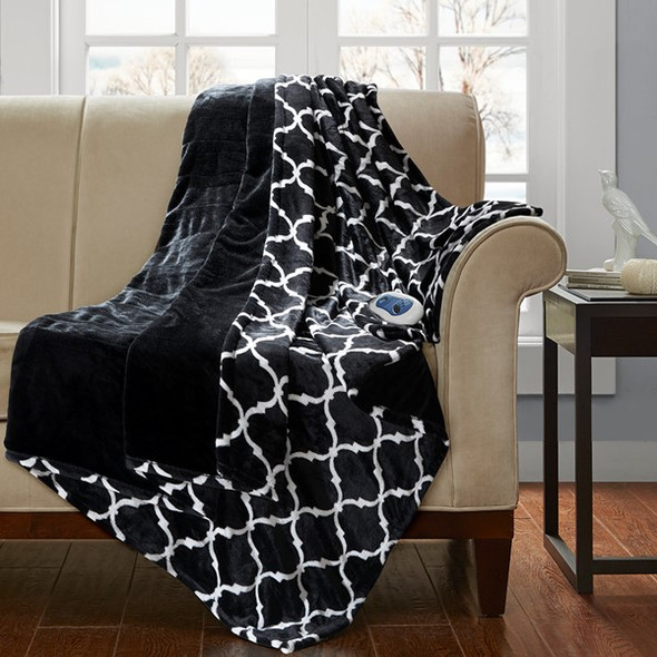 Heated Ogee Throw Black (Heated Ogee-Black-Throw)