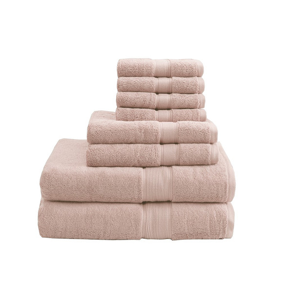 8pc Blush Pink 800GSM Long Staple Cotton Bath Towel Set (800GSM-Blush)