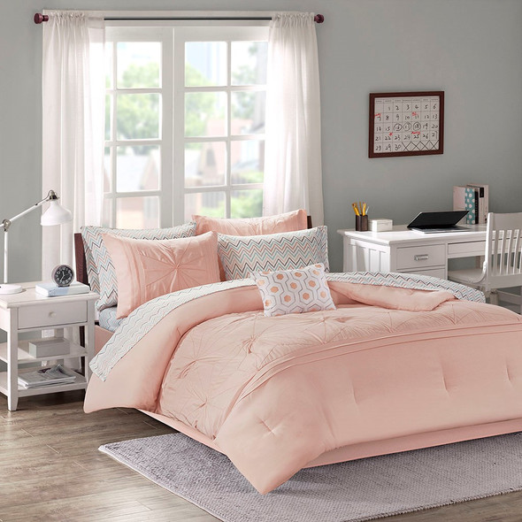 Toren Embroidered Pink Comforter and Sheet Set (Toren Embroidered -Pink-Comf) Toren Embroidered Pink Comforter and Sheet Set (Toren Embroidered -Pink-Comf)