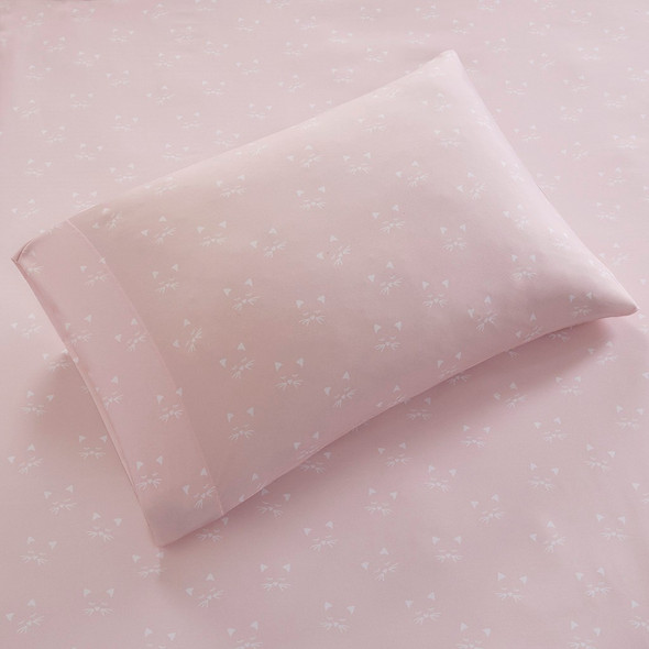3pc Pink & White Cats Novelty Printed Microfiber Sheet Set - TWIN (086569034120)