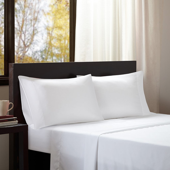 4pc QUEEN White Microfiber All Season Wrinkle-Free Sheet Set (675716526184) 4pc QUEEN White Microfiber All Season Wrinkle-Free Sheet Set (675716526184)