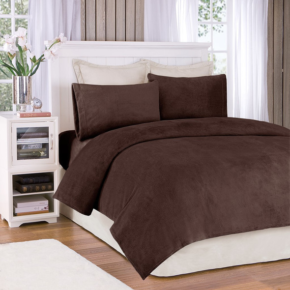 4pc Brown TWIN Soloft Micro Plush Sheet Set (675716225650) 4pc Brown TWIN Soloft Micro Plush Sheet Set (675716225650)