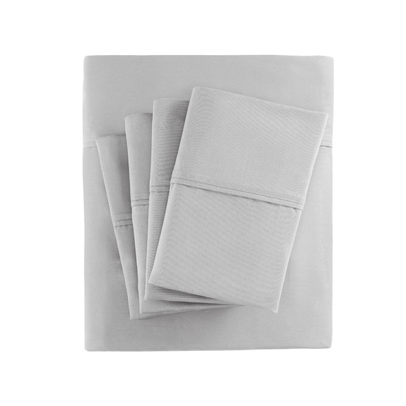 6pc Soft Grey 800TC Cotton Rich Sateen Sheet Set (800 Thread Count Cotton-Grey)