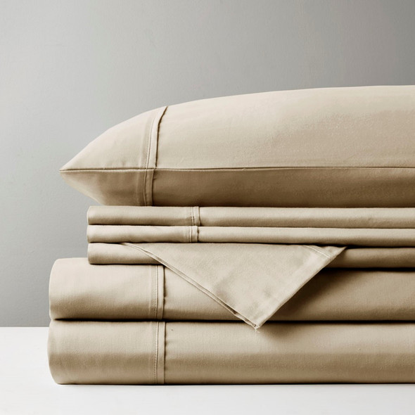 7pc Khaki Brown 800TC Cotton Rich Sateen Sheet Set - SPLIT KING (086569166142)