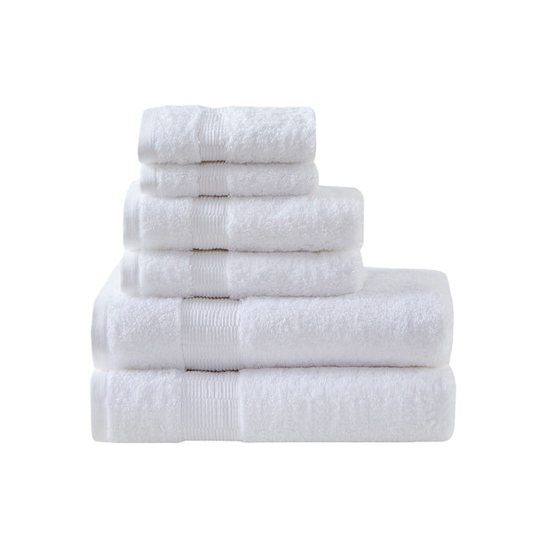 6pc White 100% Egyptian Cotton Towel Set (086569197788)