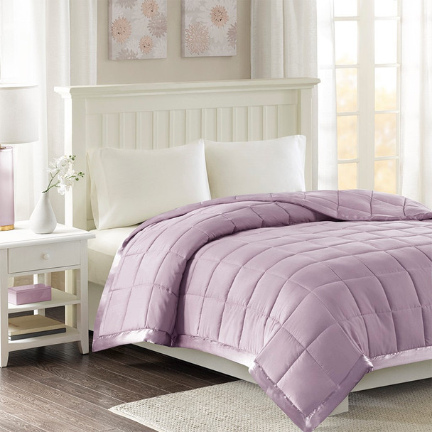 Year Round Lilac Purple Microfiber Down Alternative Blanket w/3M Scotchgard (Windom-Lilac)