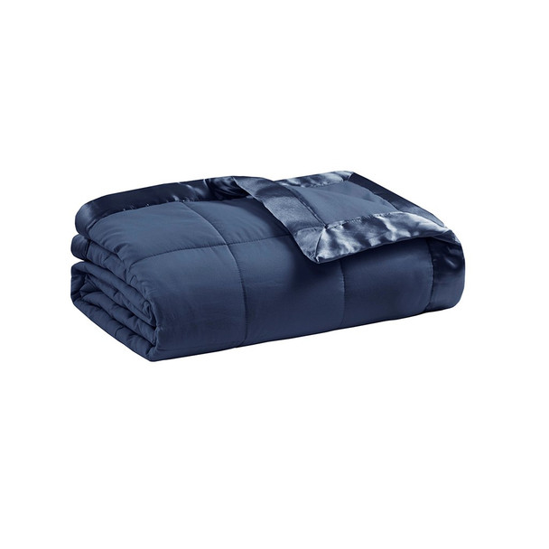 Year Round Navy Blue Microfiber Down Alternative Blanket w/3M Scotchgard (Windom-Navy)