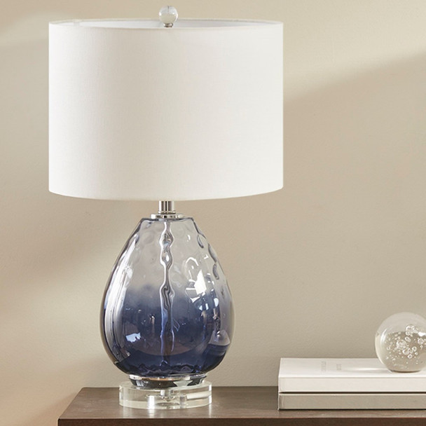 Borel Dark Blue Glass Table Lamp (Borel Dark Blue-Lamp) 