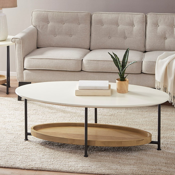 Beaumont White/Natural Coffee Table (Beaumont White/Natural-Coffee Table)
