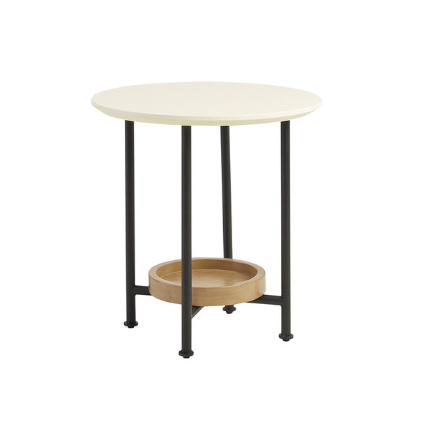 Beaumont White/Natural End table (Beaumont White/Natural-End table)