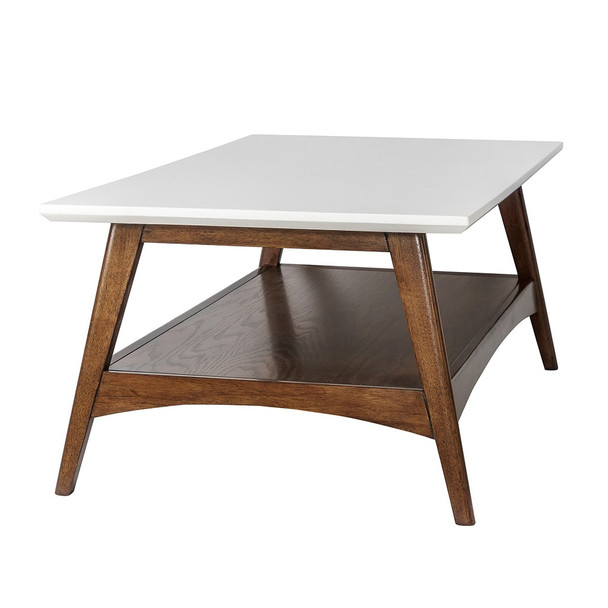 Parker Off-White/Pecan Coffee Table (Parker Off-White/Pecan-Coffee Table )