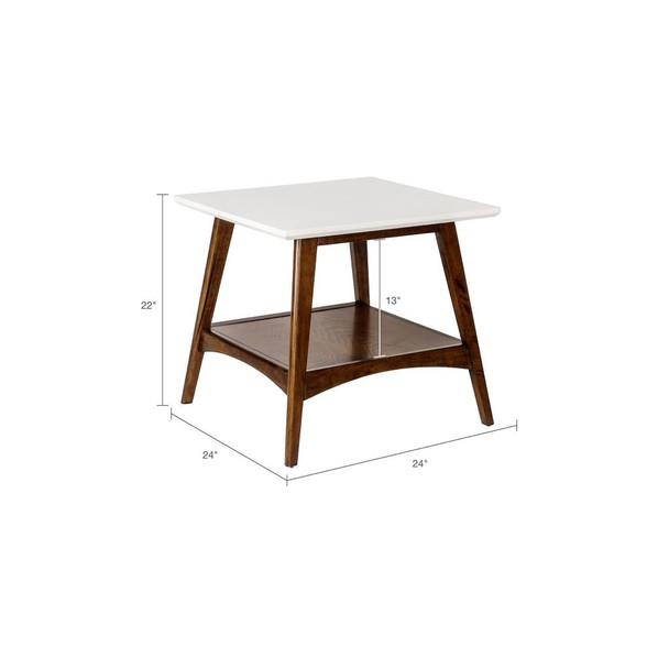 Parker Off-White/Pecan End Table (Parker Off-White/Pecan-End Table )