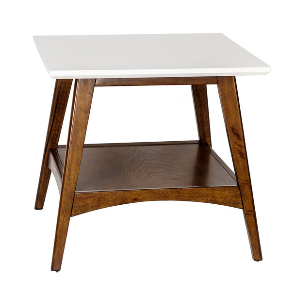 Parker Off-White/Pecan End Table (Parker Off-White/Pecan-End Table )