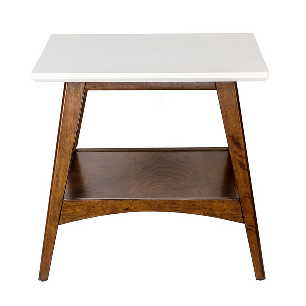 Parker Off-White/Pecan End Table (Parker Off-White/Pecan-End Table )