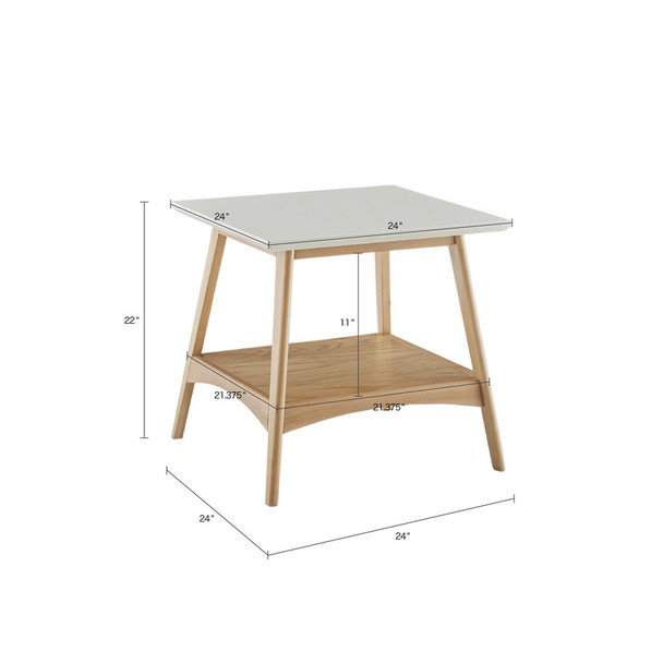 Parker Off-White/Natural End Table (Parker Off-White/Natural-End Table )