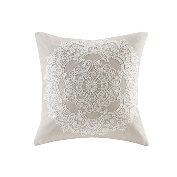 Suzanna Square Taupe Pillow (Suzanna Square Taupe-Pillow)