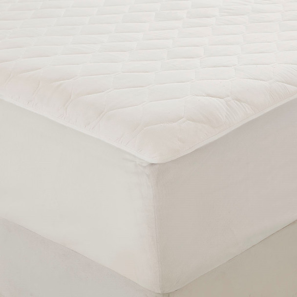 White Cotton Heated Mattress Pad w/Deep Pocket & 20 Heat Settings (Cotton Deep Pocket-White-Pad)