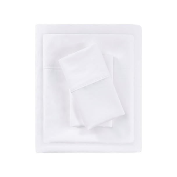 700 Thread Count Anti-Microbial TriBlend Sateen Weave Sheet Set (700TC TriBlend-White-Sheets)