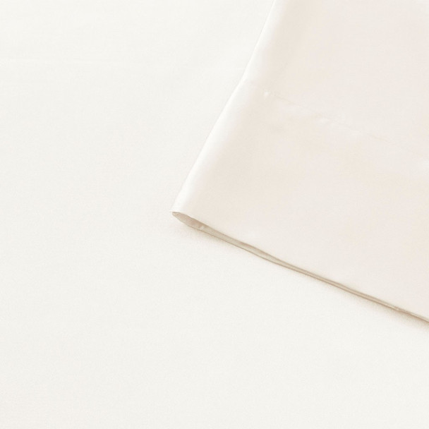 6pc Ivory Satin Wrinkle-Free Luxurious Sheet Set - FULL (086569400604)