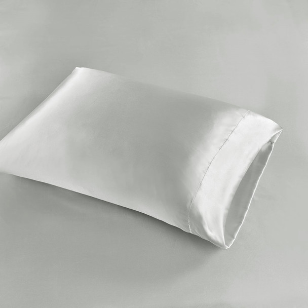 6pc Light Grey Satin Wrinkle-Free Luxurious Sheet Set - KING (086569400673) 