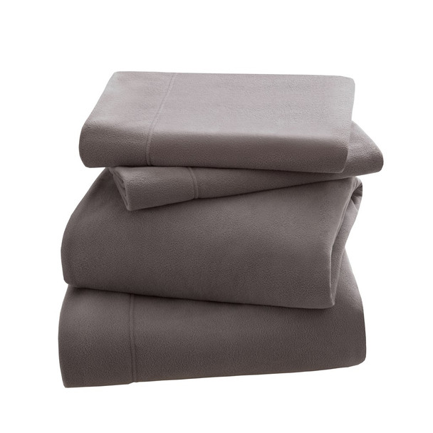 Grey Micro Fleece Sheet Set w/3M Scotchgard - FULL (675716558499)