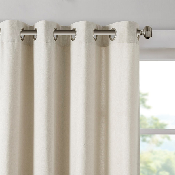  Soft Natural Brown Solid Grommet Top Window Curtain Panel (Englewood-Natural-Panel) Soft Natural Brown Solid Grommet Top Window Curtain Panel (Englewood-Natural-Panel)