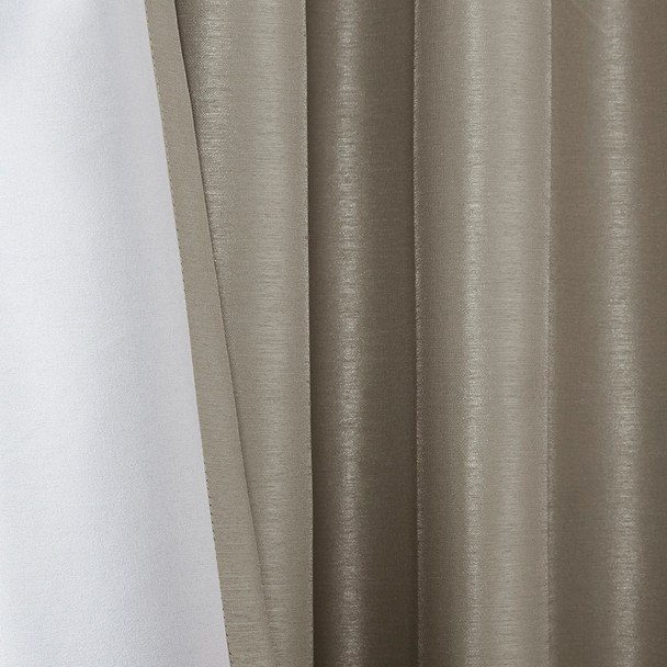Pewter Faux Silk DIY Twisted Tab Top Blackout Window Curtain Panel (Emilia-Pewter-Panel)