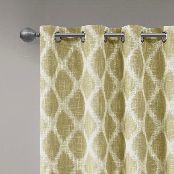 Yellow & White Ikat Design BLACKOUT Window Panel - Room Darkening (Blakesly-Yellow-window)