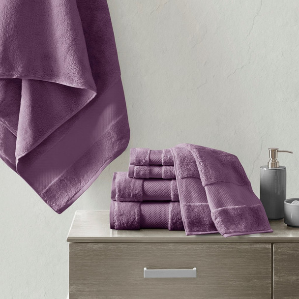 6pc Purple Turkish Cotton Soft Bath Towel Set (086569411105)
