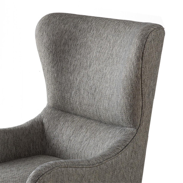 Grey Swoop Wing Chair Select Hardwoods & Plywood BirchWwood Legs (675716699499)