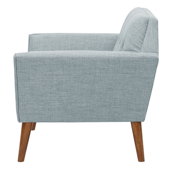  Light Blue Upholstered Lounge Chair Mid Century Styling Solid Wood (086569082084)