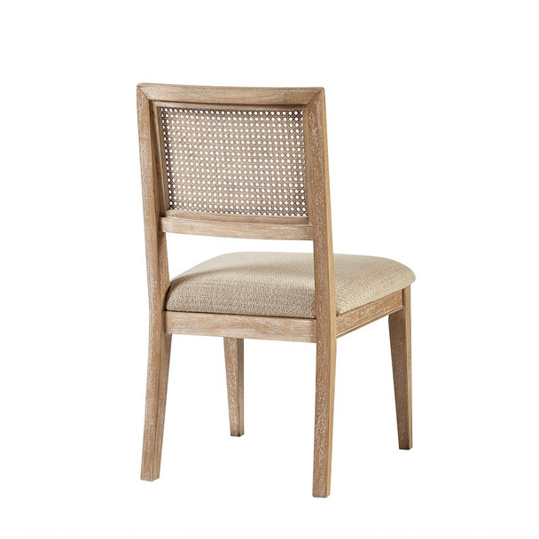 Light Brown Set of 2 Upholstered Dining Side Chairs Solid Wood Frame (086569031211)