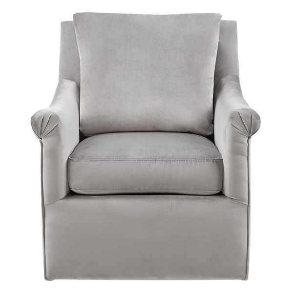 Grey Swivel Chair Solid Wood Frame (086569945235)