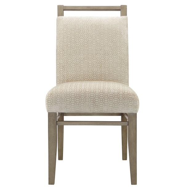 Set of 2 Cream Color Upholstered Dining Chairs Solid Wood Legs (086569325600)
