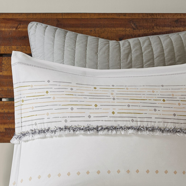 3pc Multi-Color Boho Striped Cotton Comforter AND Decorative Shams (Nea-Multi-comf)