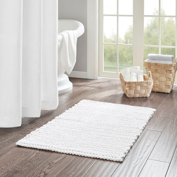 Soft Textured 100% Cotton Chenille Chain Stitch Bathroom Rug (Lasso-Bathroom-Rug)