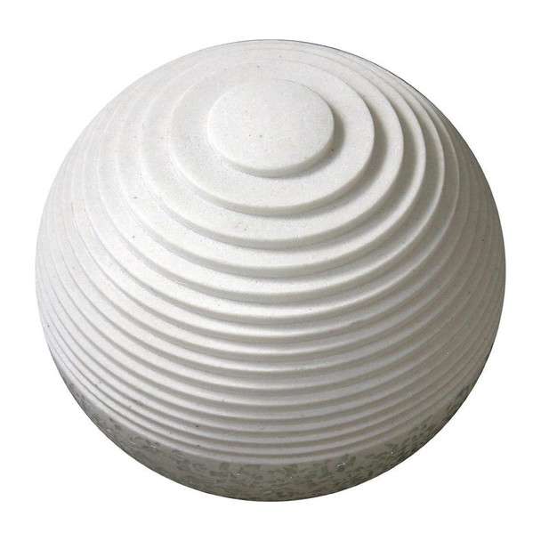 1" x 14" x 12" White, Round With Lines And Light - Outdoor Ball