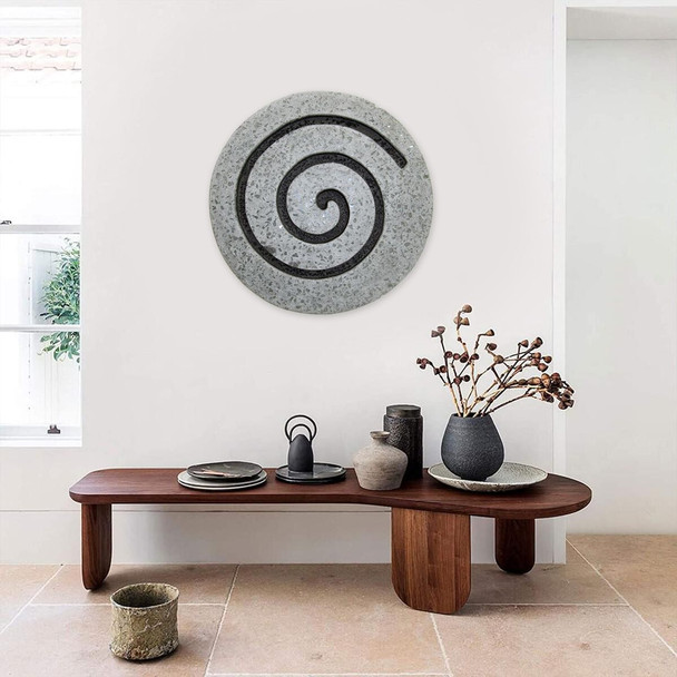 28" Gray Round Modern Spiral Wall Art