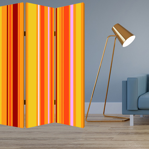 1" x 48" x 72" Multi Color Wood Canvas Deep Saffron  Screen