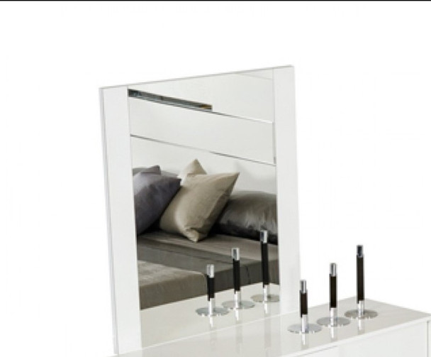 41" White MDF and Glass Mirror