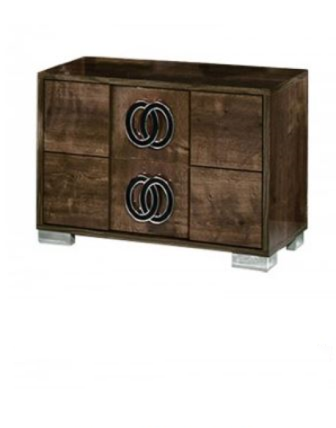 20" MDF  Veneer  and Chrome Nightstand