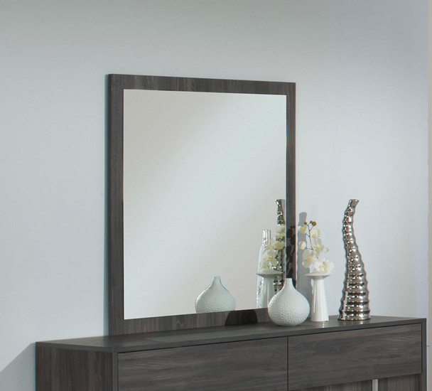 41" Grey MDF  Veneer  and Glass Mirror