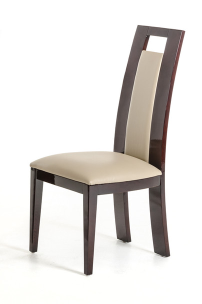 Two 42" Leatherette and Wood Dining Chair