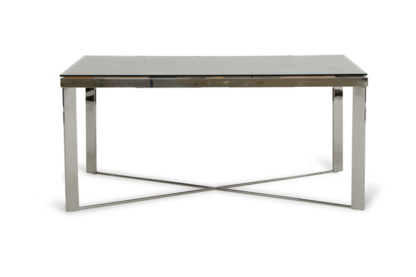 30" Wood  Steel  and Glass Dining Table