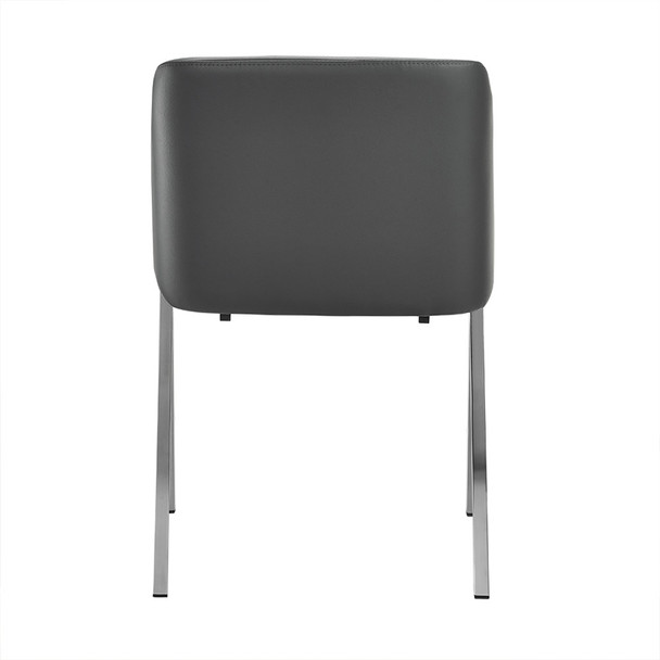 Two 29" Grey Leatherette and Steel Dining Chairs