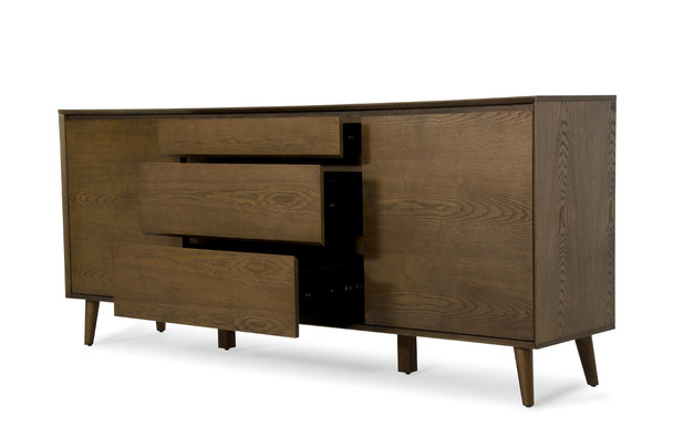 34" Tobacco Wood and Veneer Buffet