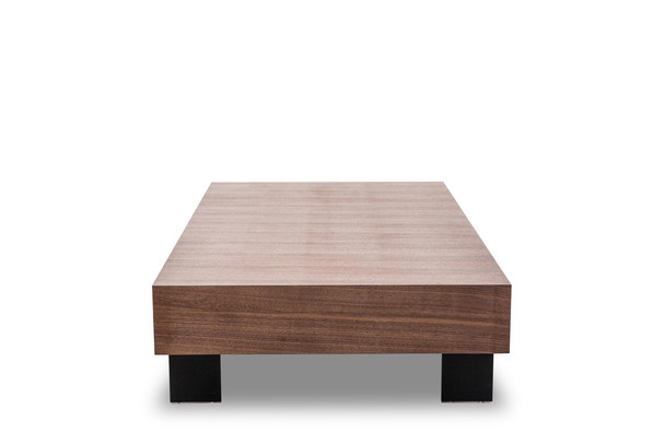 13" Walnut Veneer and Aluminum Coffee Table