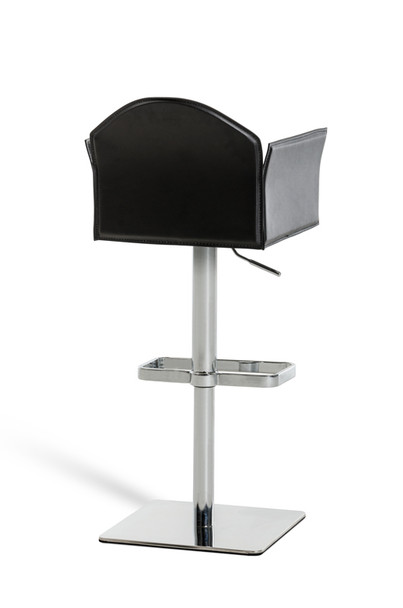 41" Black Eco Leather and Steel Bar Stool