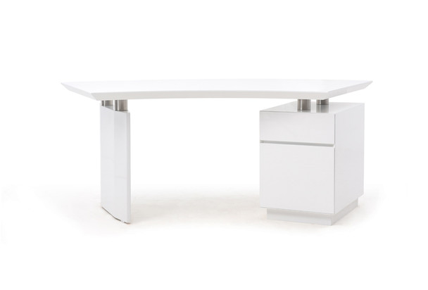 30" White Stainless Steel Office Desk